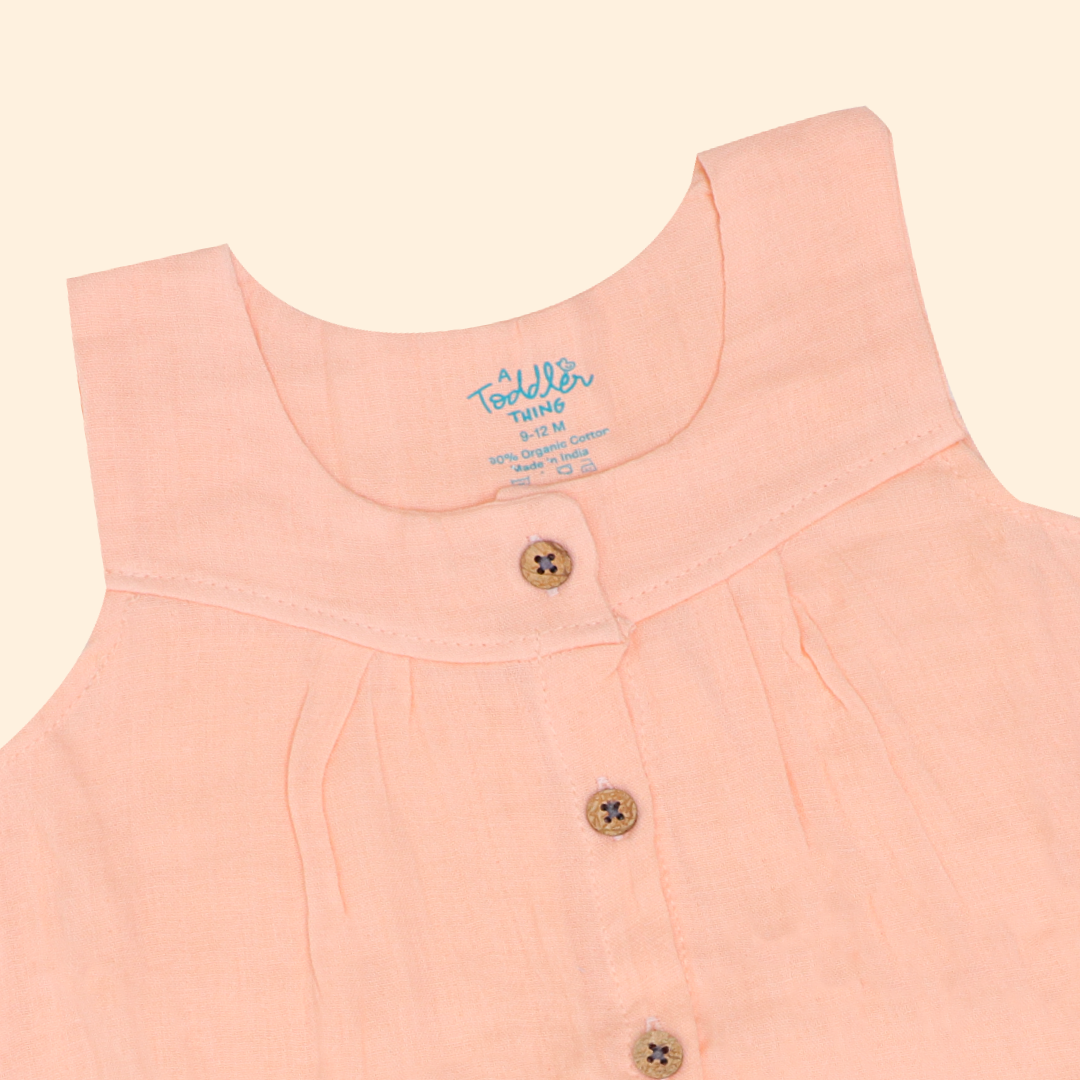 Little Leaf - Crinkled Muslin Sleeveless Frock