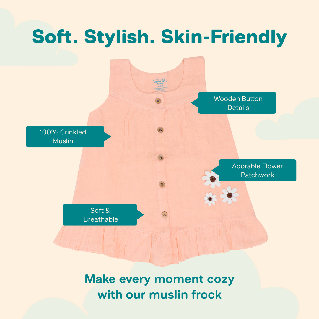Little Leaf - Crinkled Muslin Sleeveless Frock