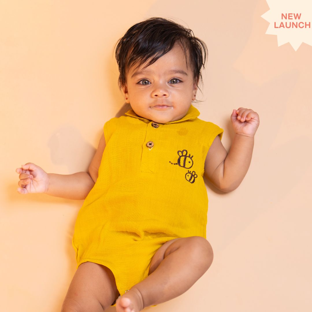 Cinnamon - Muslin Bee Romper for Babies