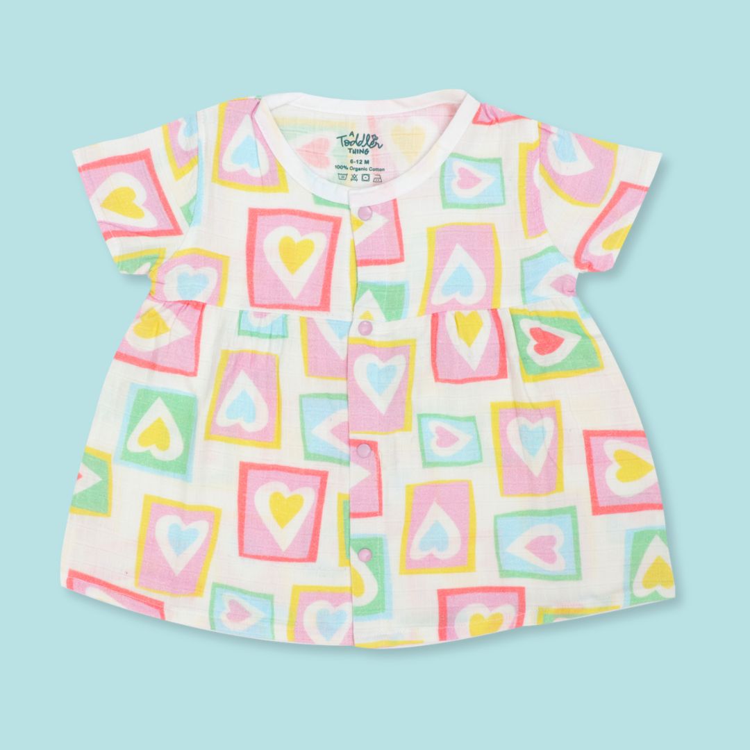 Seastone - Muslin Button Frock - Pack of 2