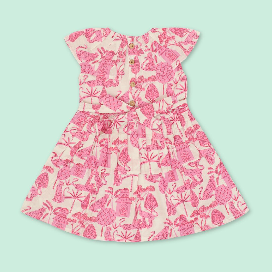 Breezy Leaf - Mulmul Cotton Frill Frock