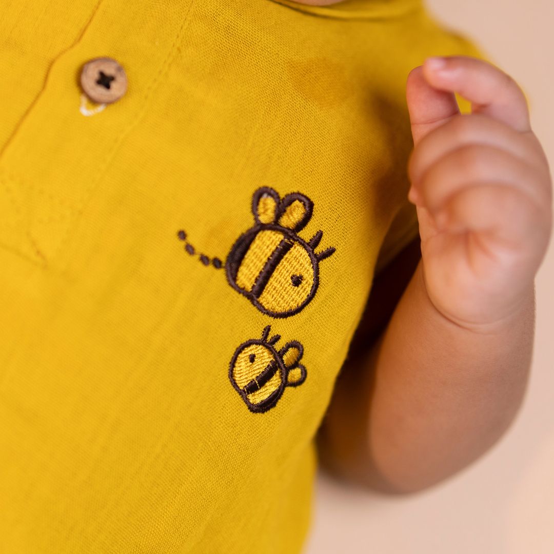 Cinnamon - Muslin Bee Romper for Babies
