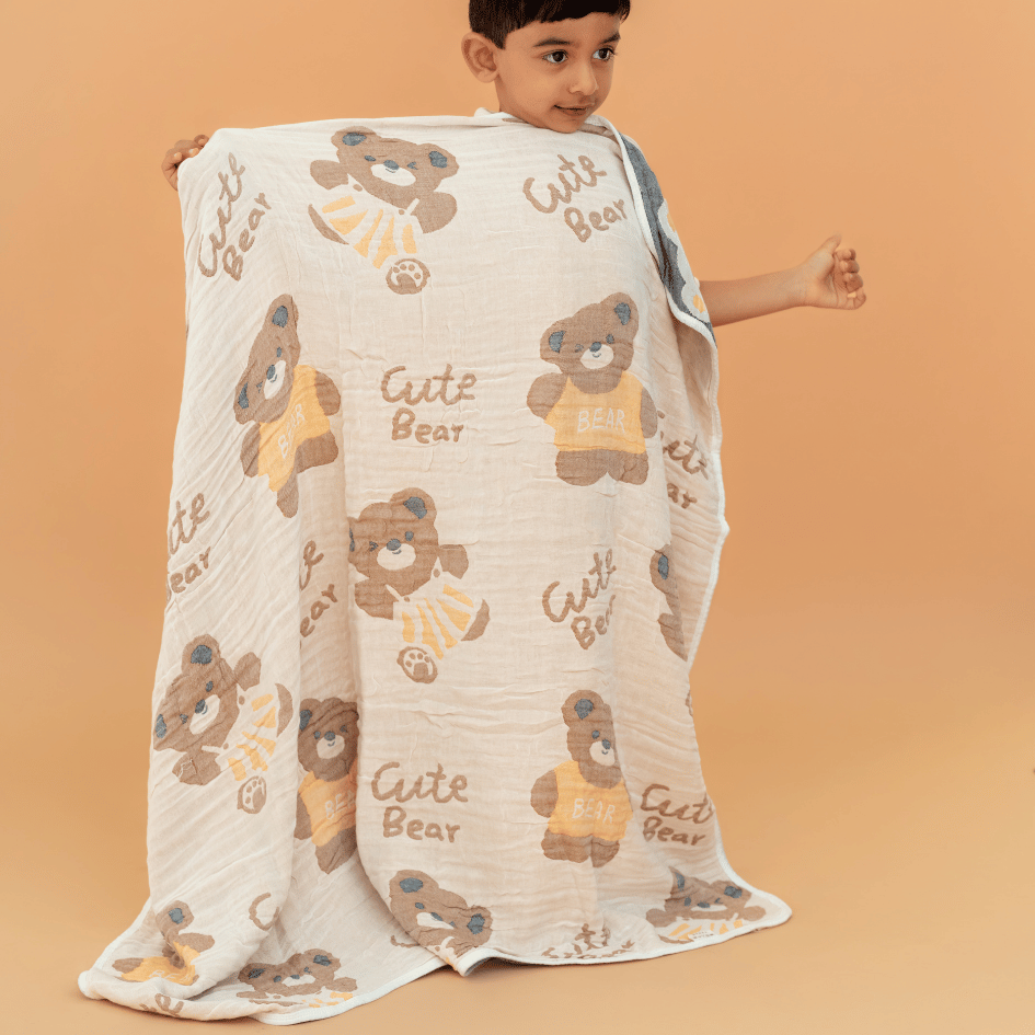 Happy Garden - Crinkled Muslin Bamboo Blanket