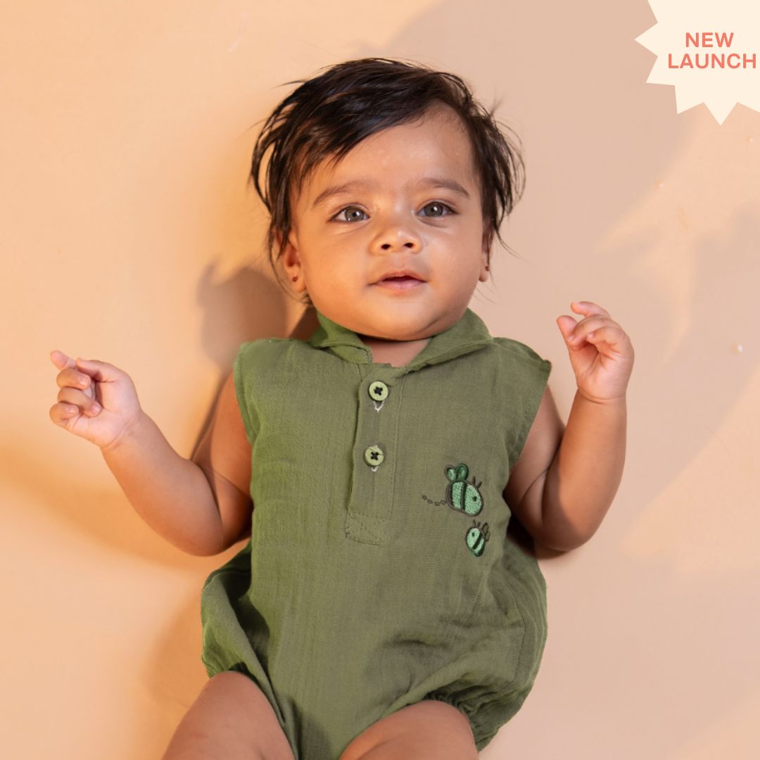 Cinnamon - Muslin Bee Romper for Babies