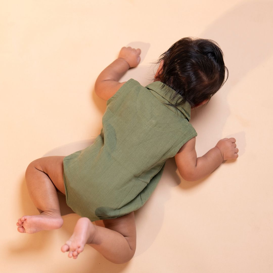 Cinnamon - Muslin Bee Romper for Babies
