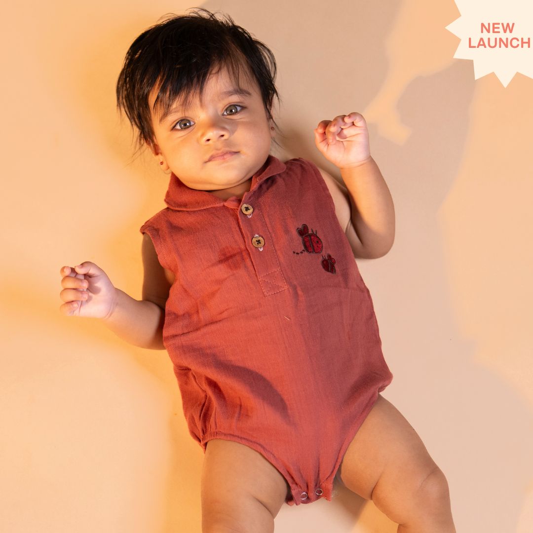Cinnamon - Muslin Bee Romper for Babies