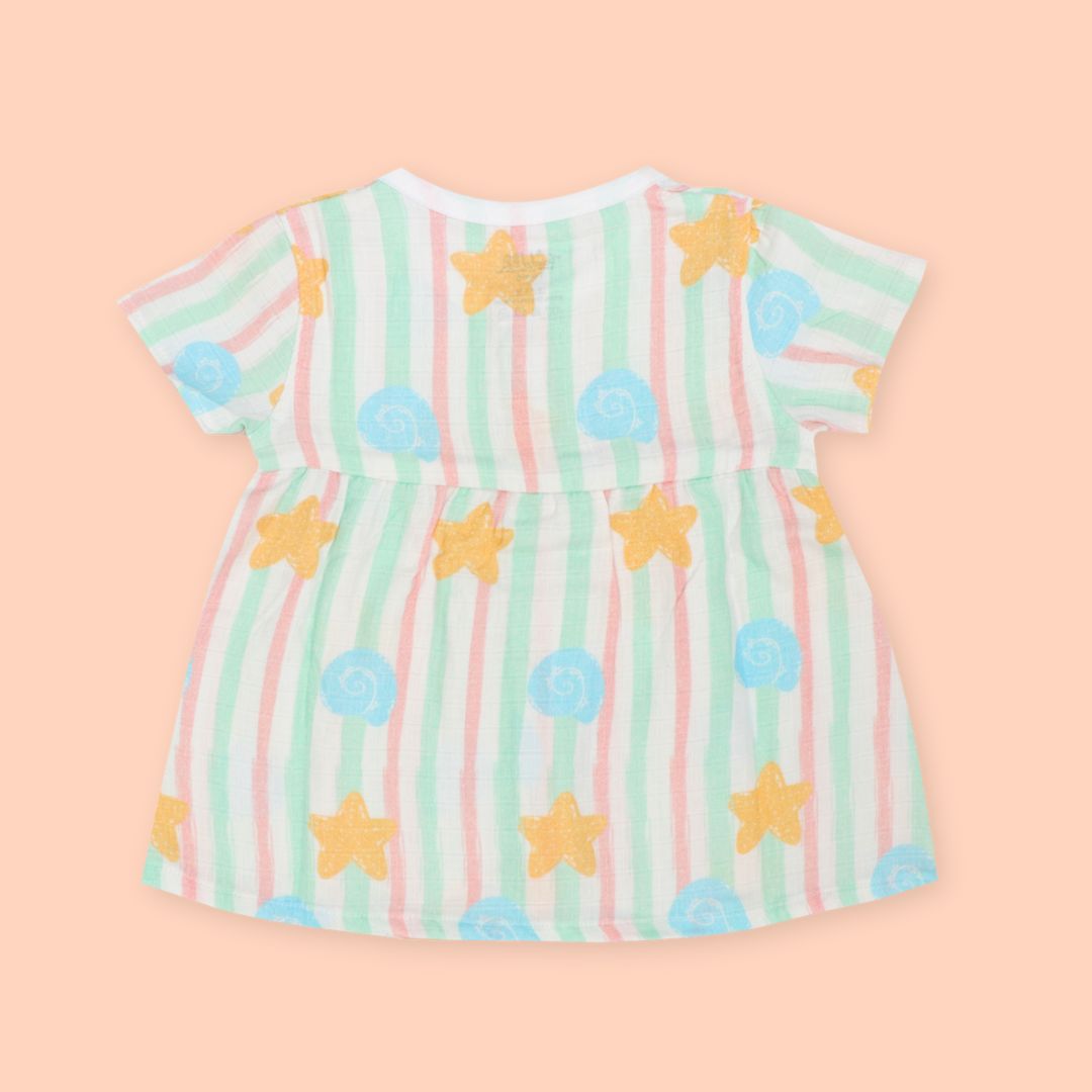 Seastone - Muslin Button Frock - Pack of 2