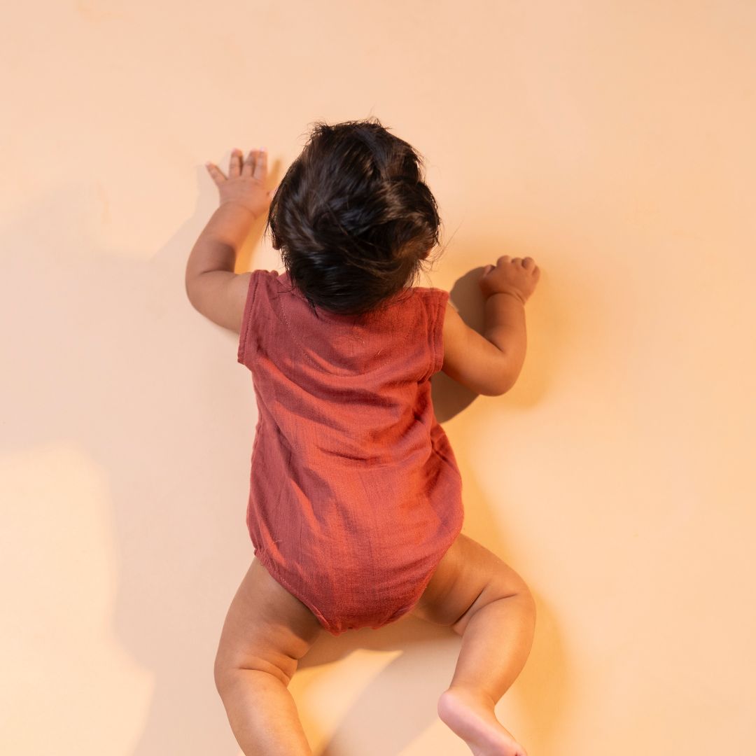Cinnamon - Muslin Bee Romper for Babies