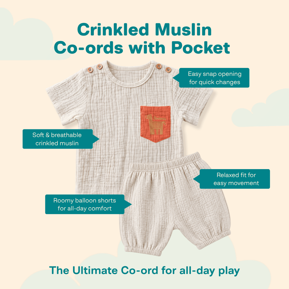 Rusty Cactus - Crinkled Muslin Co-ord Set with Pocket