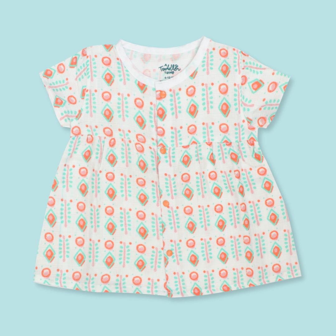 Seastone - Muslin Button Frock - Pack of 2