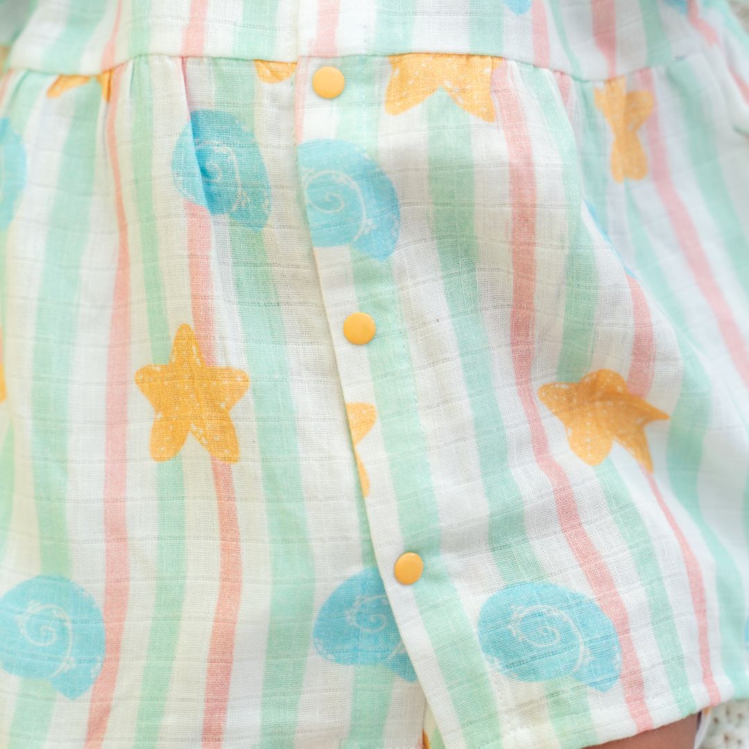 Seaside Punch - Muslin Button Frock - Pack of 2