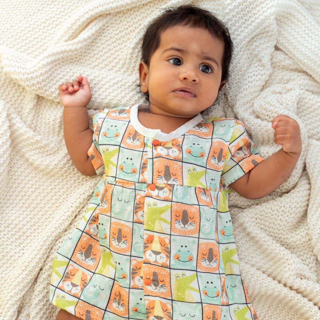 Lil Zoo Box - Muslin Button Frock - Pack of 3