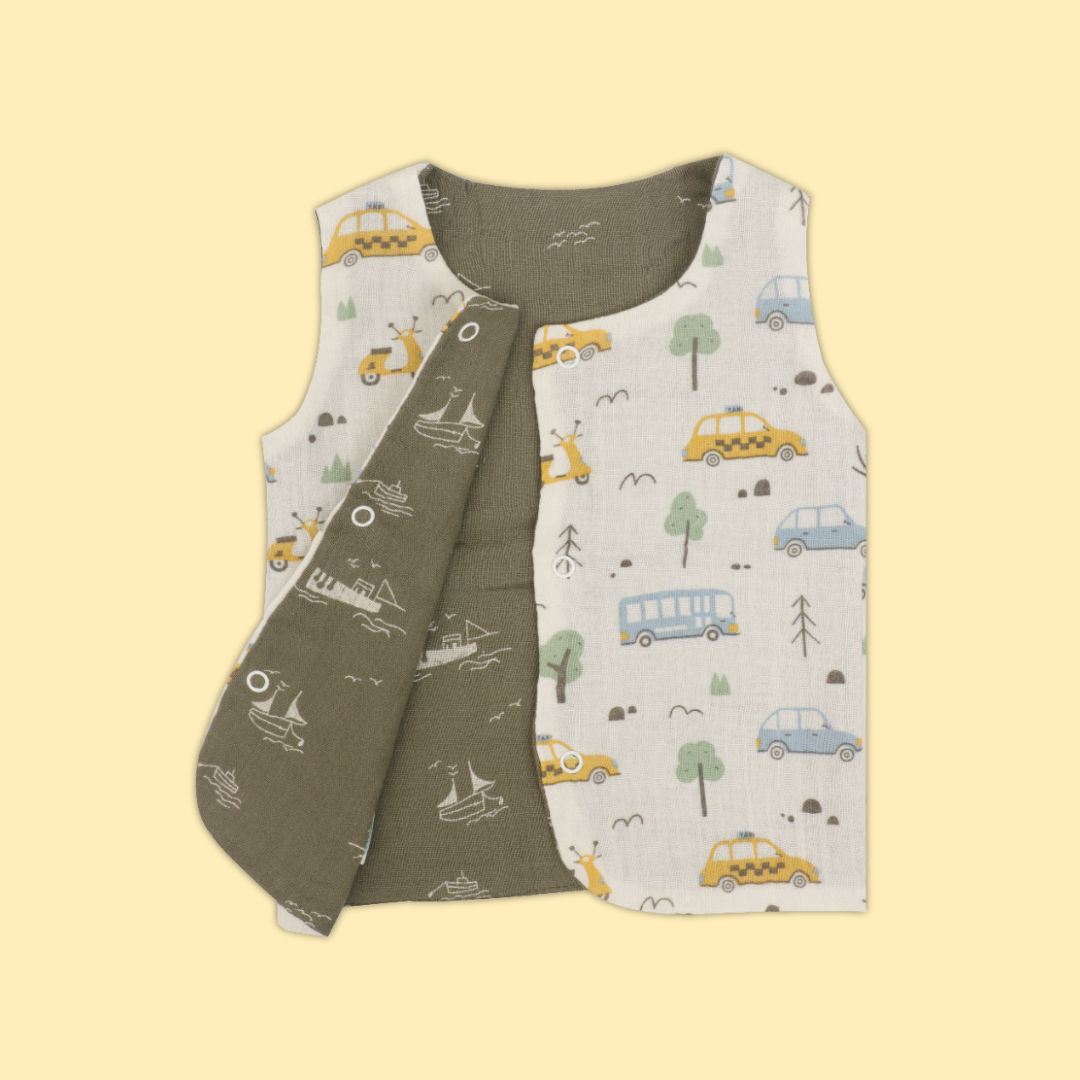 Captain Wheel - Reversible Muslin Jabla (Pack of 1)