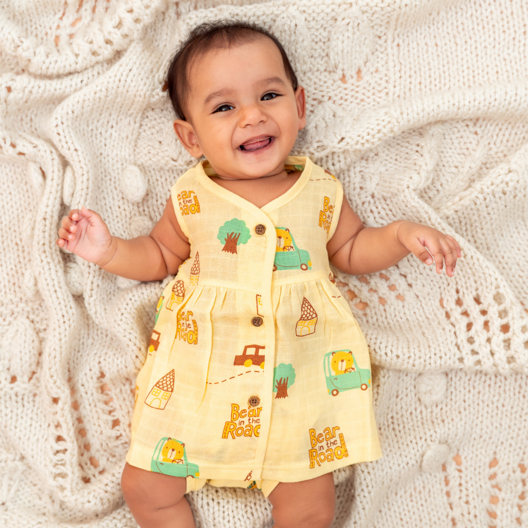Juicy Fins - Muslin V neck Sleeveless Frock (Pack of 2)