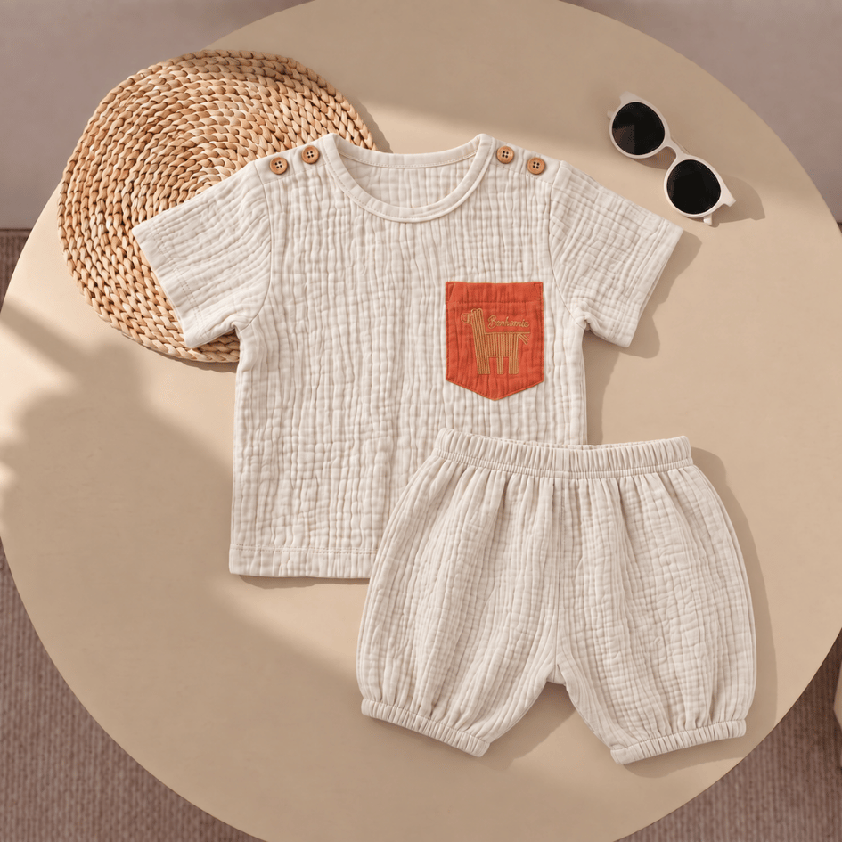 Rusty Cactus - Crinkled Muslin Co-ord Set with Pocket