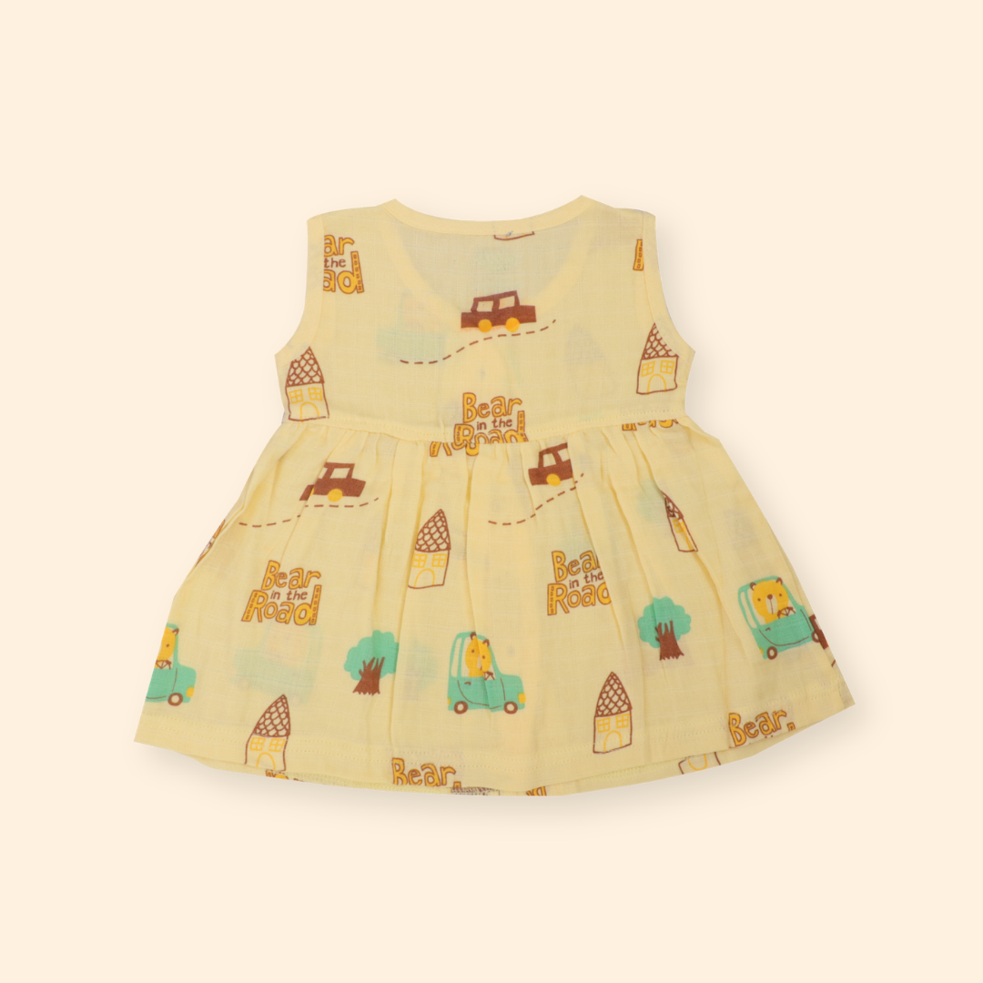 Juicy Fins - Muslin V neck Sleeveless Frock (Pack of 2)