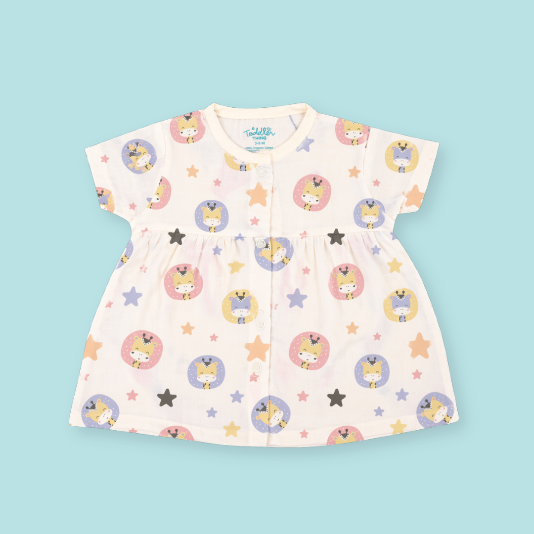 Flutter Tales - Muslin Button Frock - Pack of 2