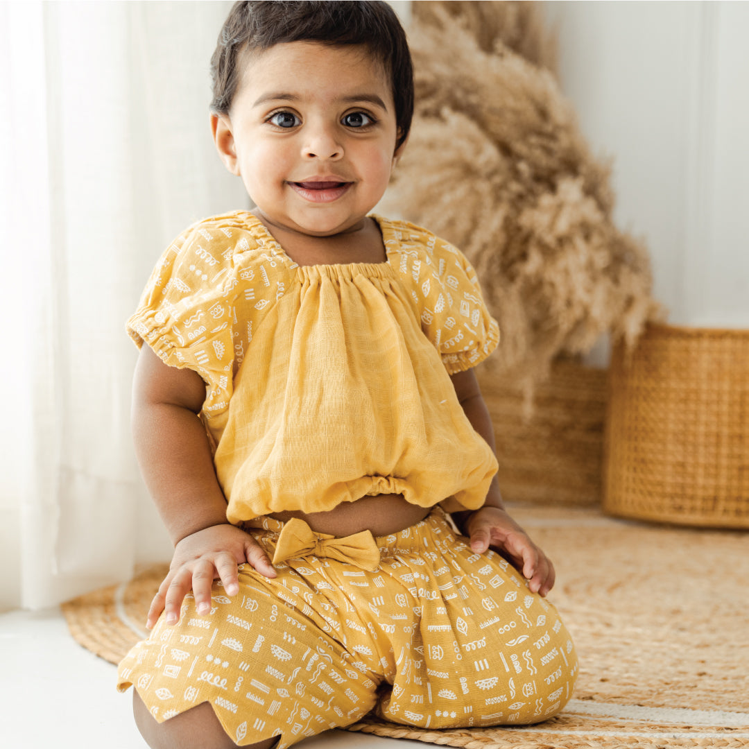 Puffed Co-ord sets - Mustard