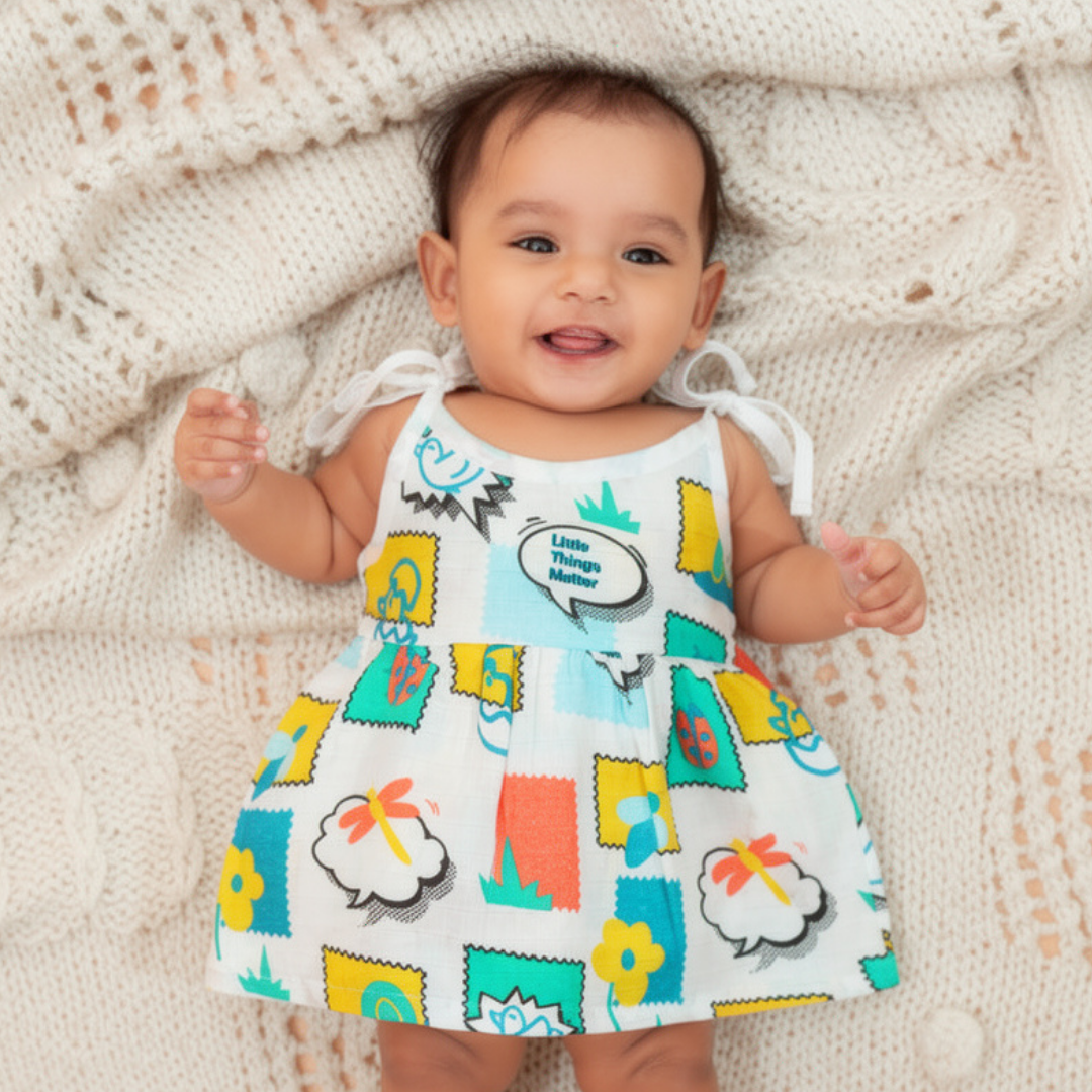 Rainbow Days - Muslin Knot Frock - Pack of 2