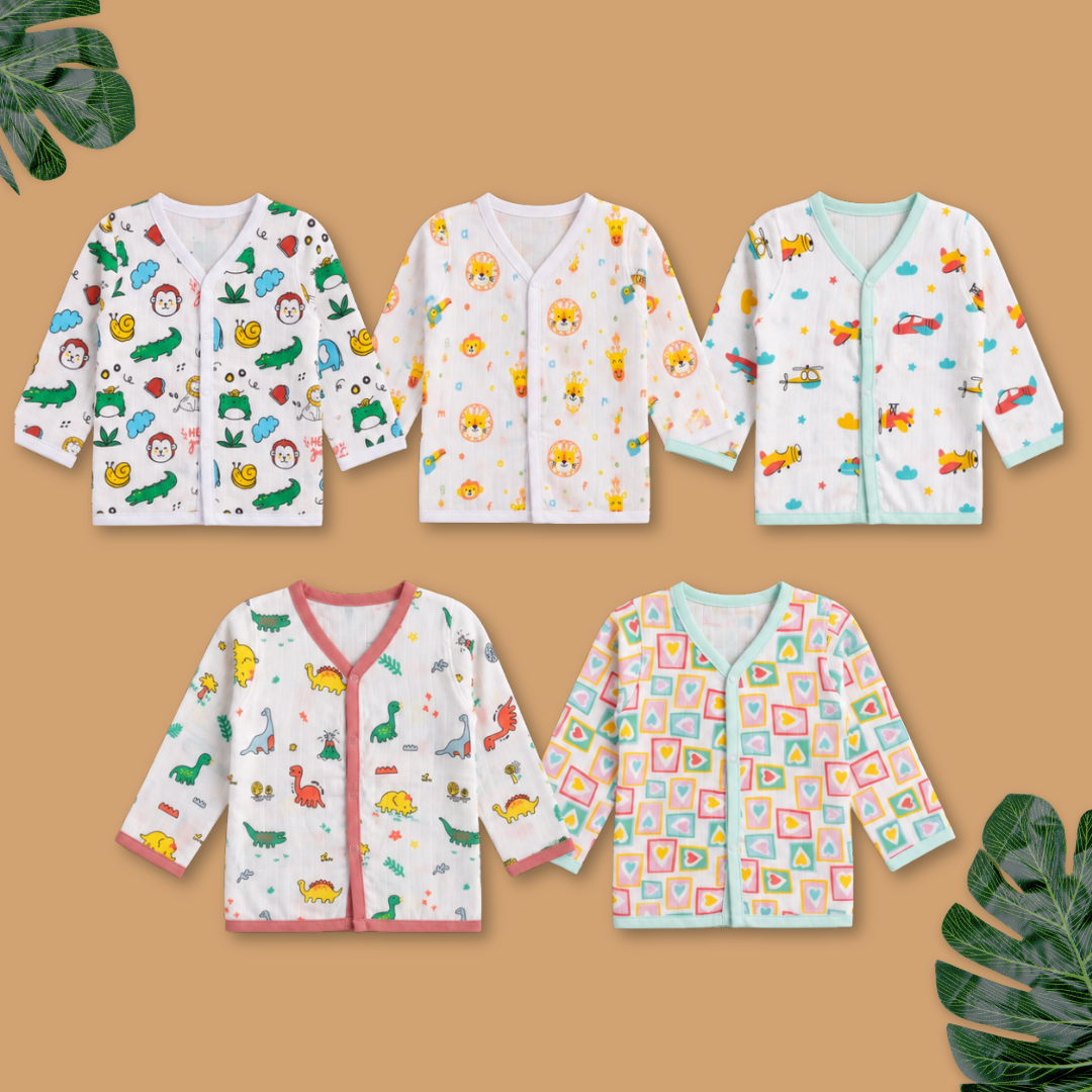 Muslin Full Sleeve Jabla Combo - Pack of 5