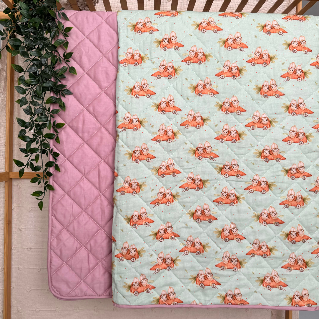 Bunny Rides - Muslin Quilt for newborn babies to 5 years