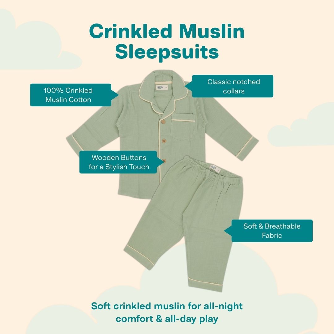 Skydrop - Crinkled Muslin Sleepsuit Pack of 2