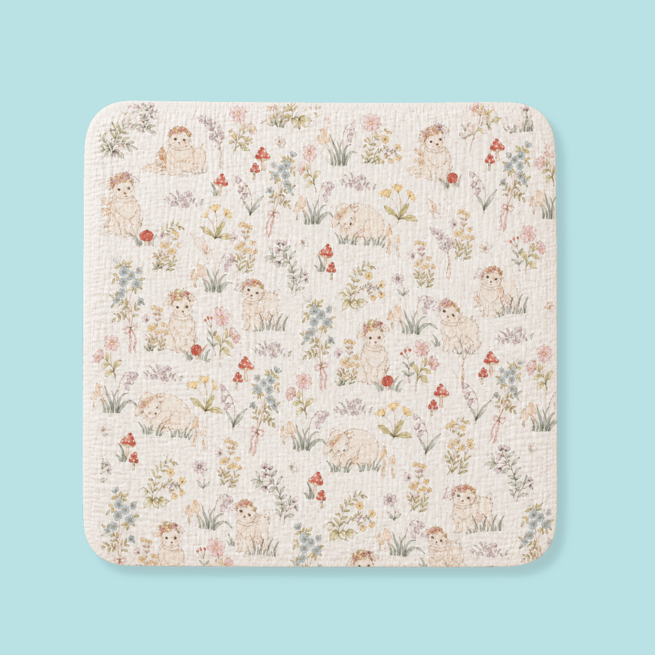 Happy Garden - Crinkled Muslin Bamboo Blanket