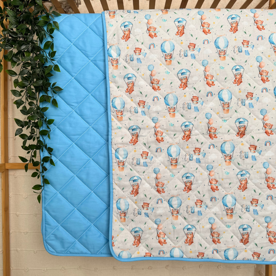 Bunny Rides - Muslin Quilt for newborn babies to 5 years