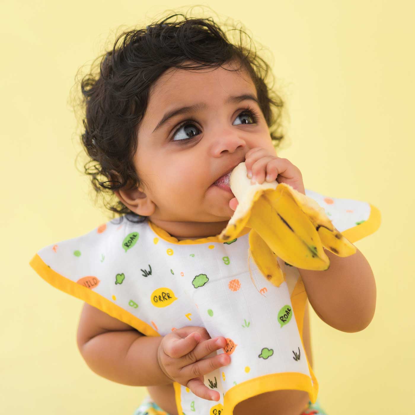 Jungle  - Reversible Bib 0 To 12 Months (Organic Muslin Cotton)