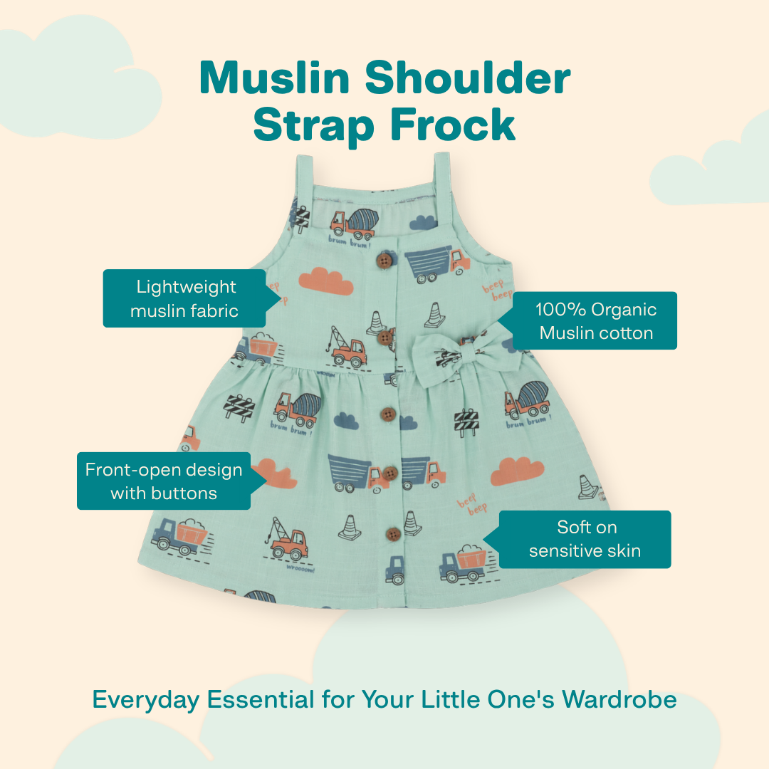 Trek Time -  Muslin Shoulder Strap Frock (Pack of 2)