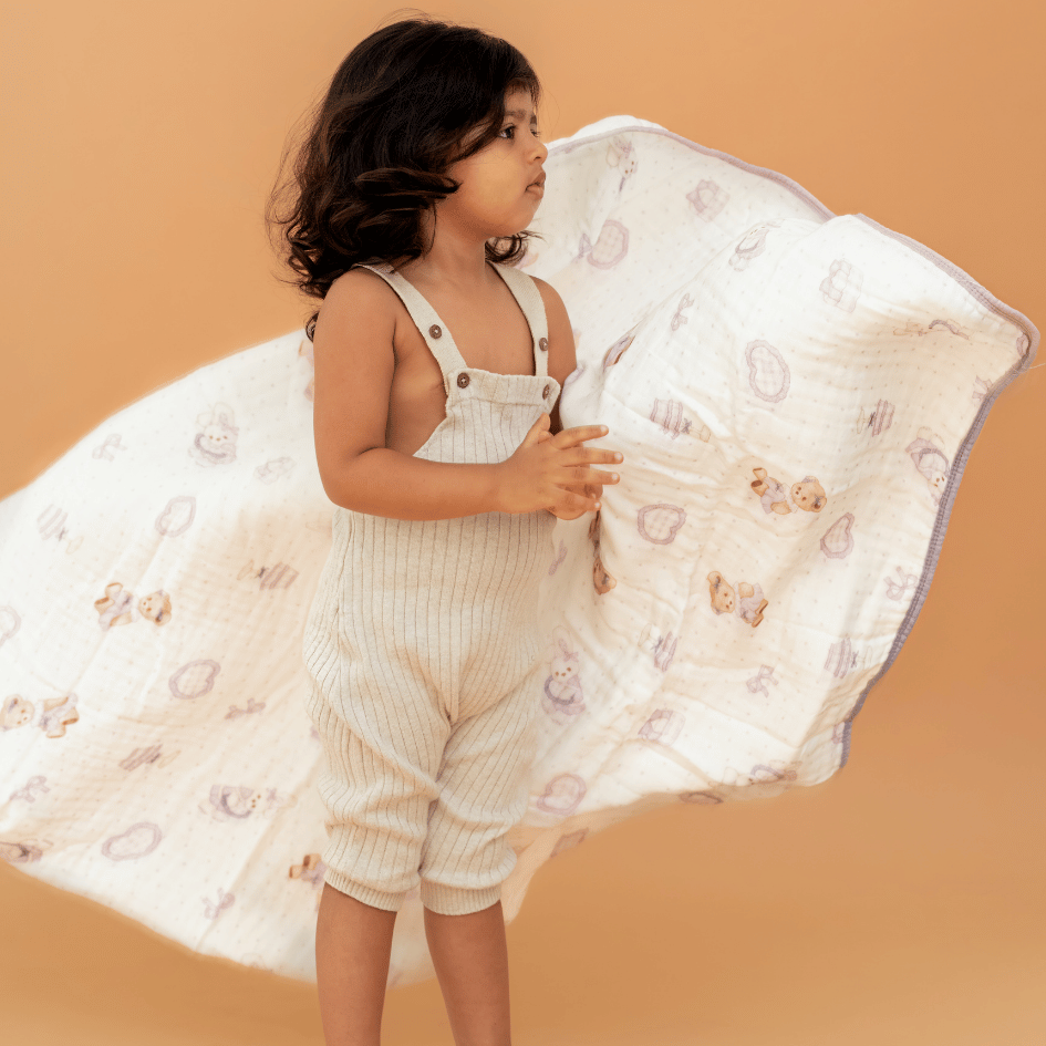 Happy Garden - Crinkled Muslin Bamboo Blanket