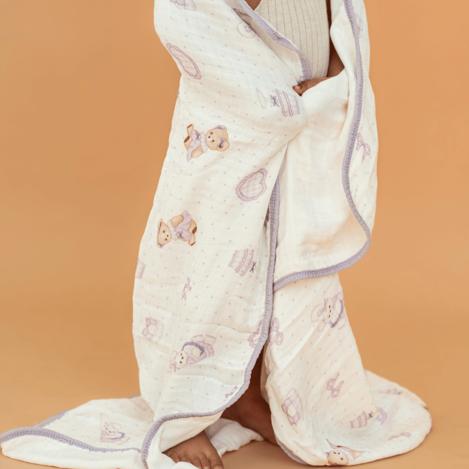Happy Garden - Crinkled Muslin Bamboo Blanket
