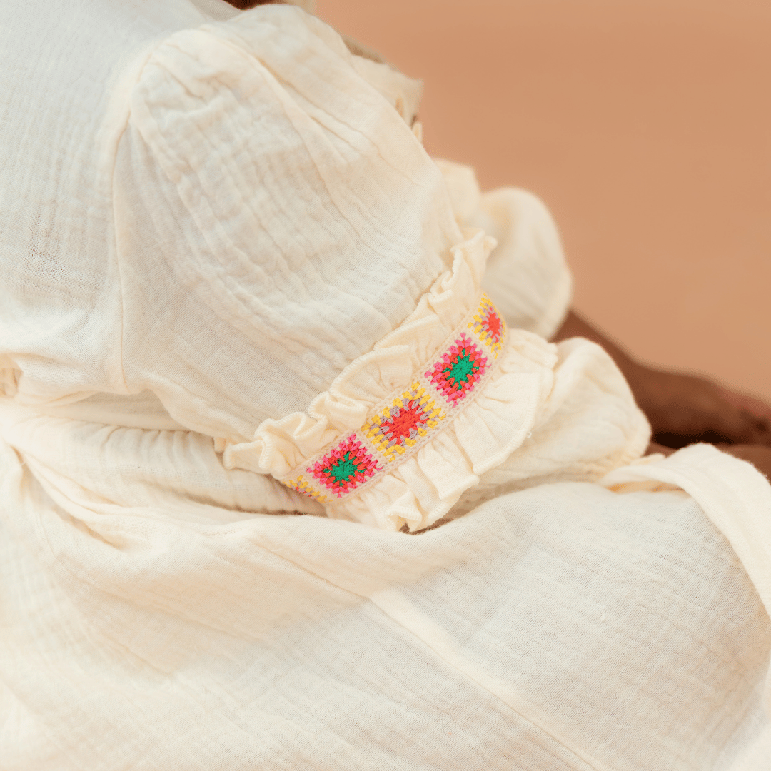 Olive Bloom - Crinkled Muslin Full Sleeve Frock