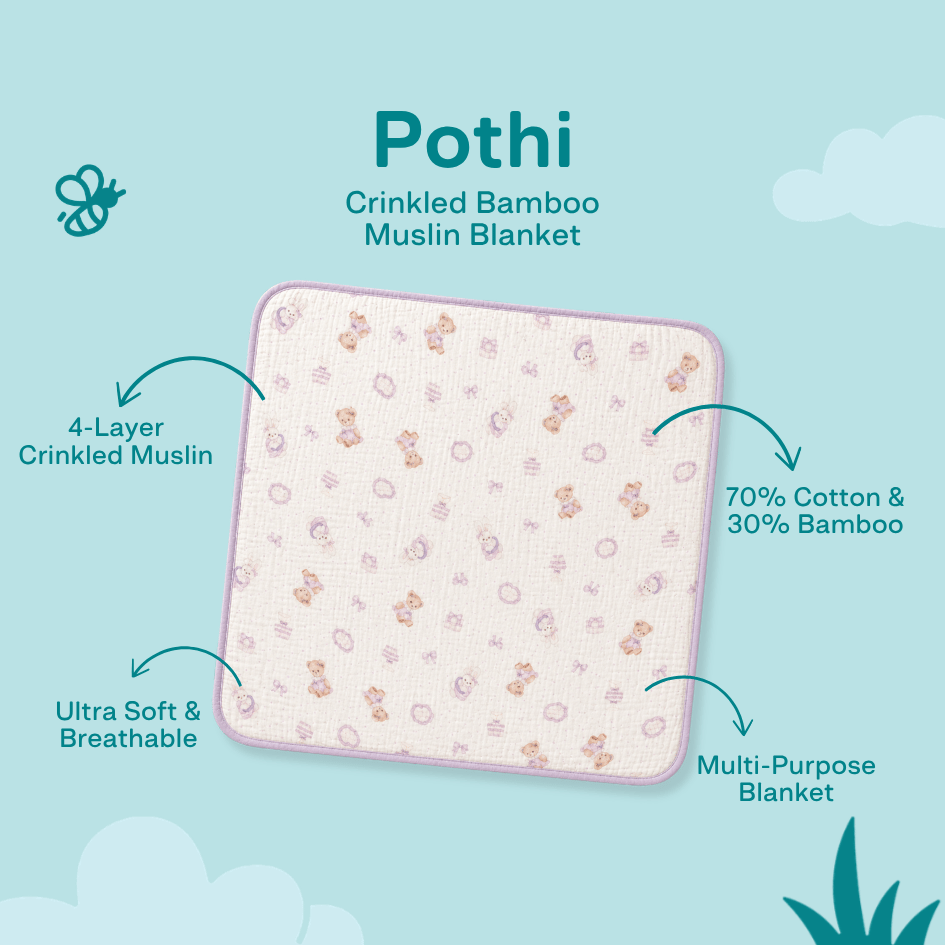Happy Garden - Crinkled Muslin Bamboo Blanket