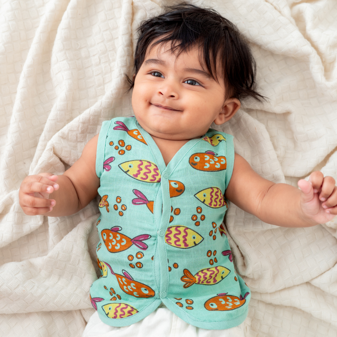 Muslin Dyed Button Jabla - Combo Pack