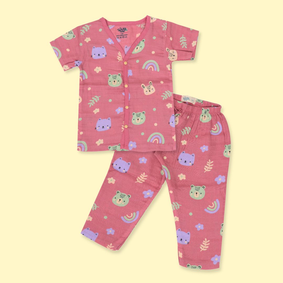 Jungle Wingle (Pack of 5) - Muslin Sleep Suit for babies and kids