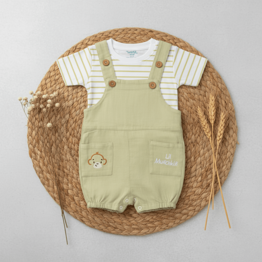 Teddyboo - Crinkled Muslin Dungarees