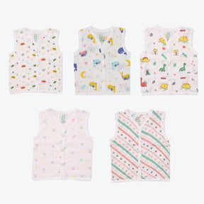 Babies Muslin Jabla Button Type (Pack of 5) Combo 1