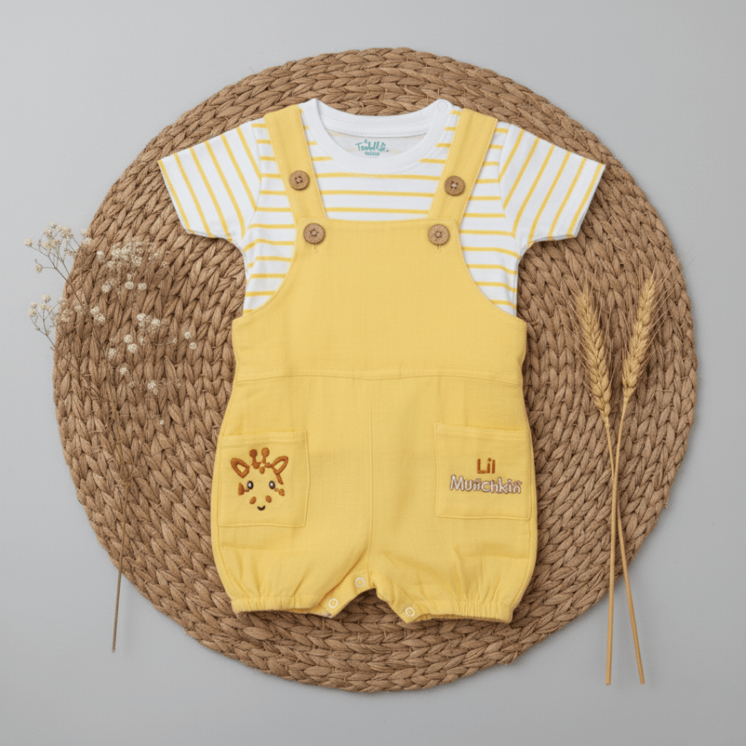 Sunnyraff - Crinkled Muslin Dungarees