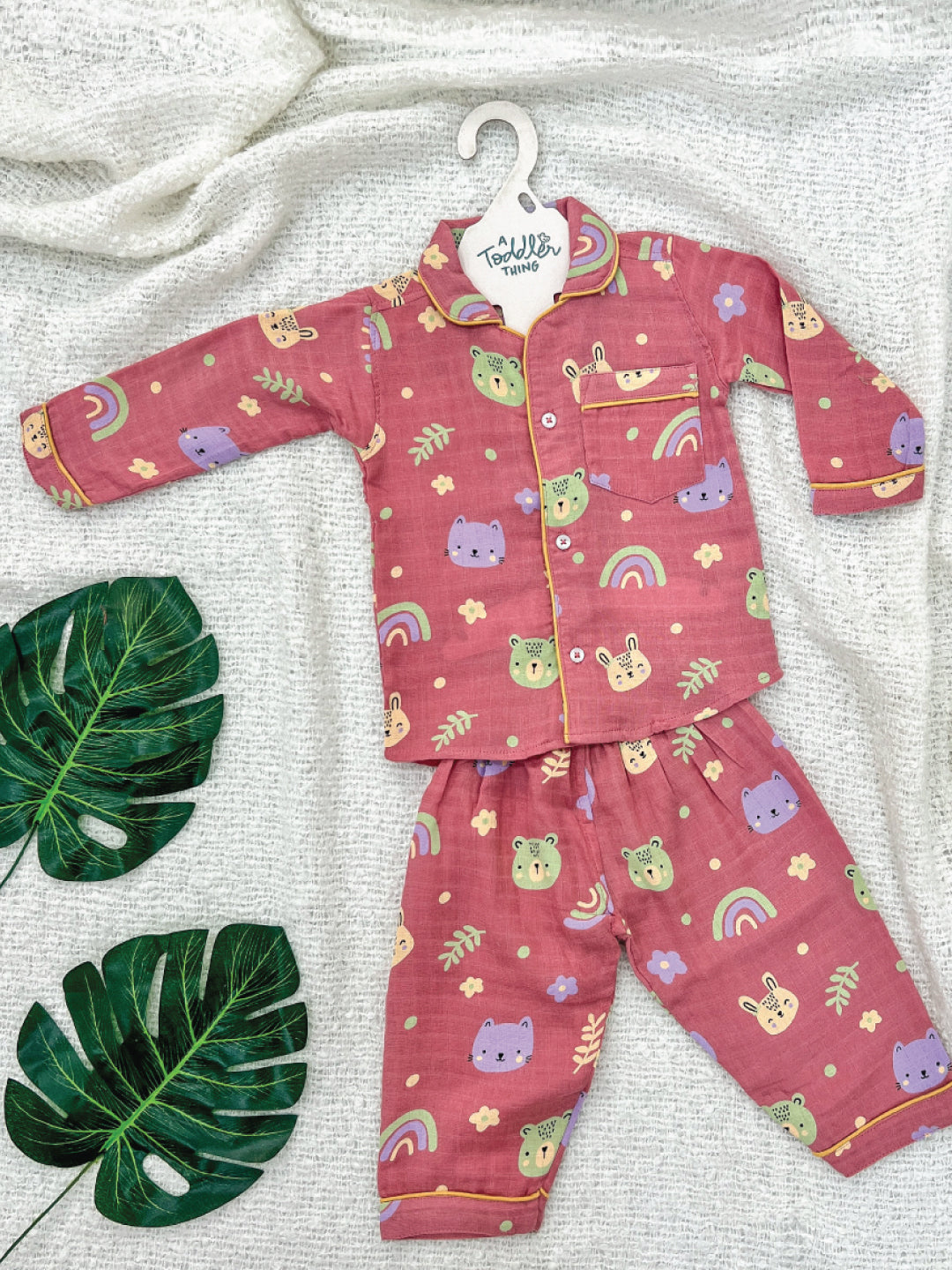 Bunny, Bear and Beyond (Pack of 5) - Muslin Full Sleeve Sleep Suit for babies and kids (Unisex)