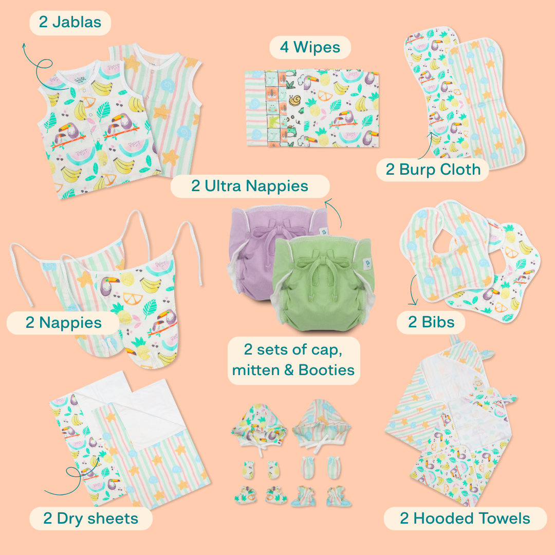 Beaky Stripes - Muslin 24 Piece Combo Pack (0-3M)