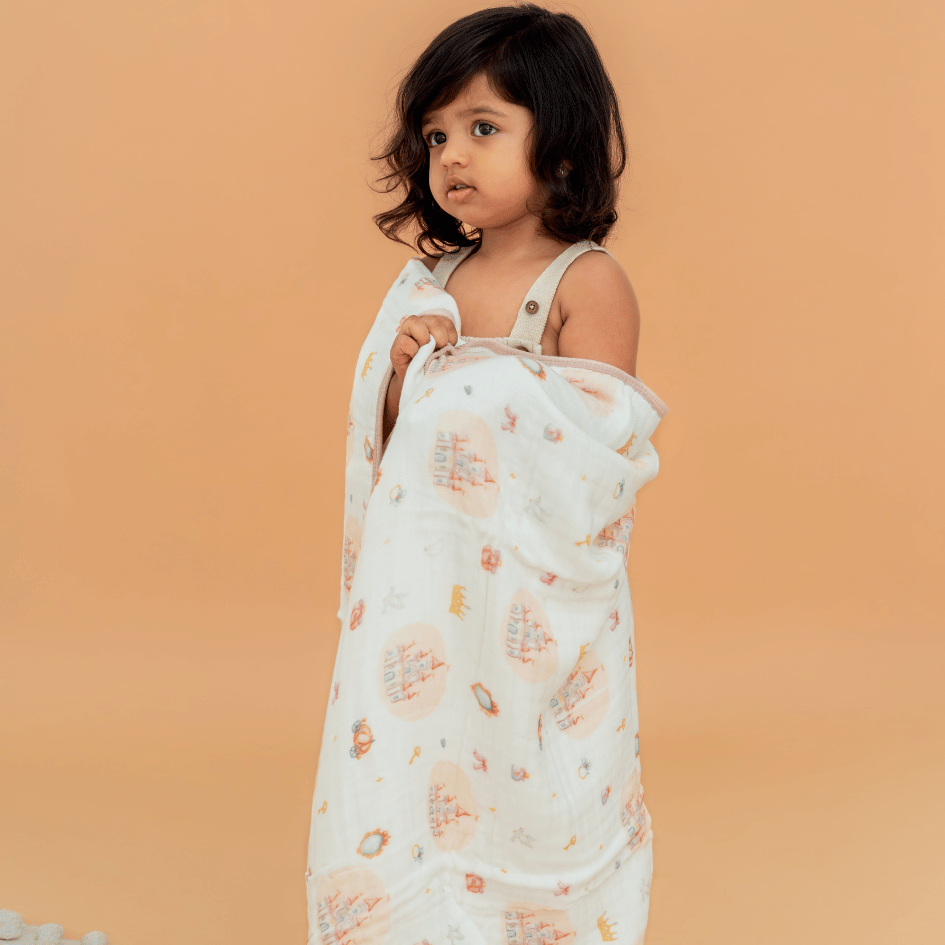 Happy Garden - Crinkled Muslin Bamboo Blanket