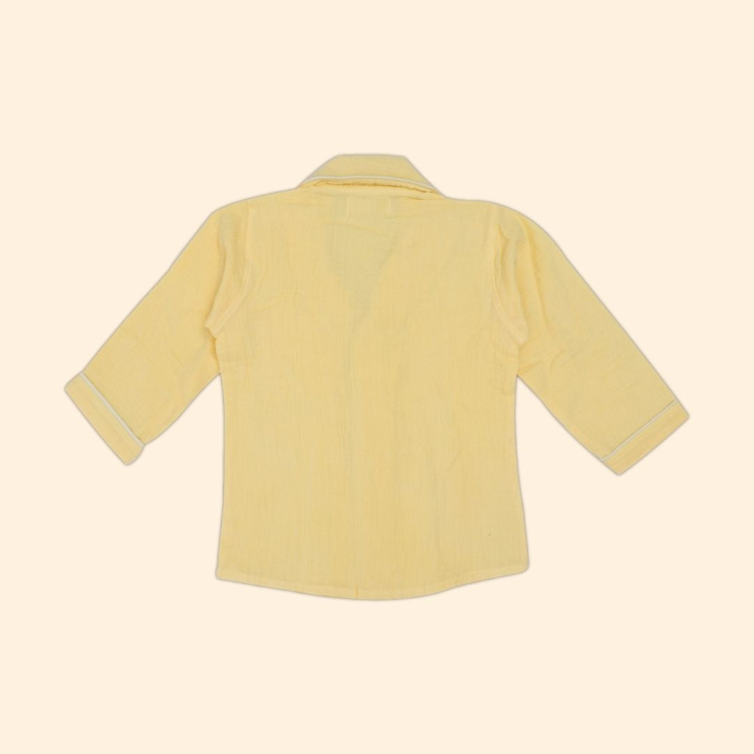 Yellow Drop -  Crinkled Muslin Sleepsuit