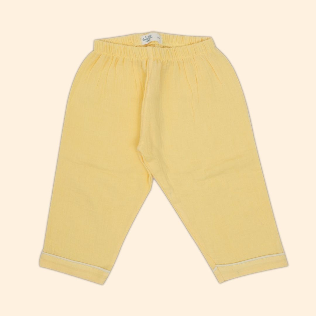 Yellow Drop -  Crinkled Muslin Sleepsuit