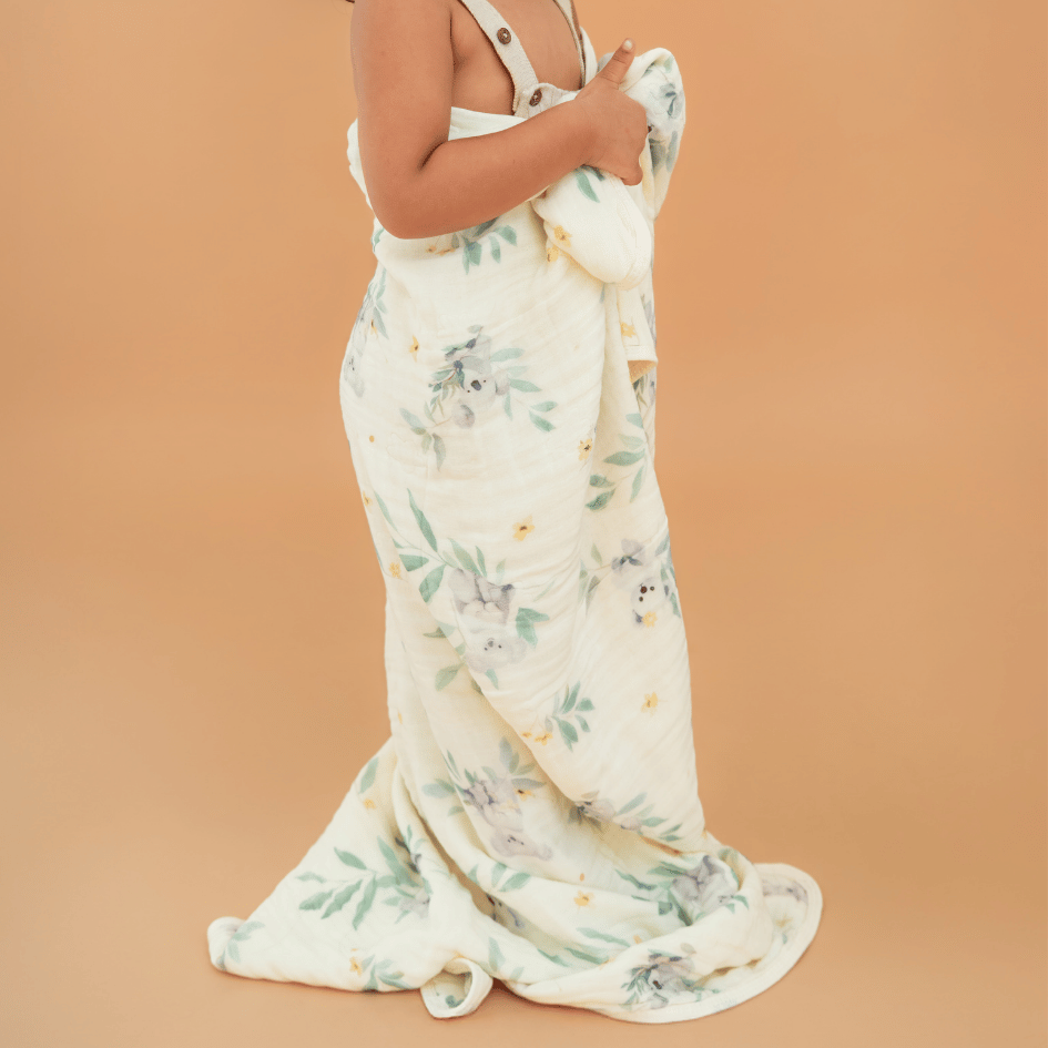 Happy Garden - Crinkled Muslin Bamboo Blanket