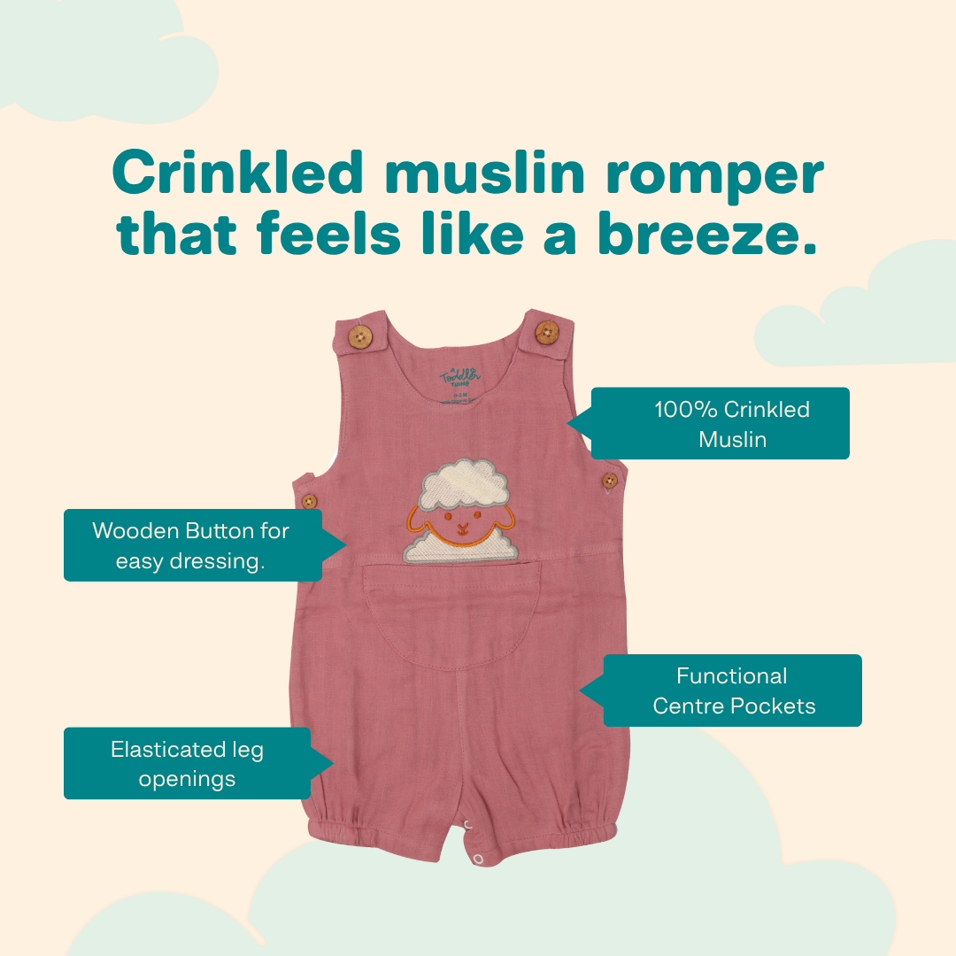 Greenie Lamb - Muslin Crinkled Romper