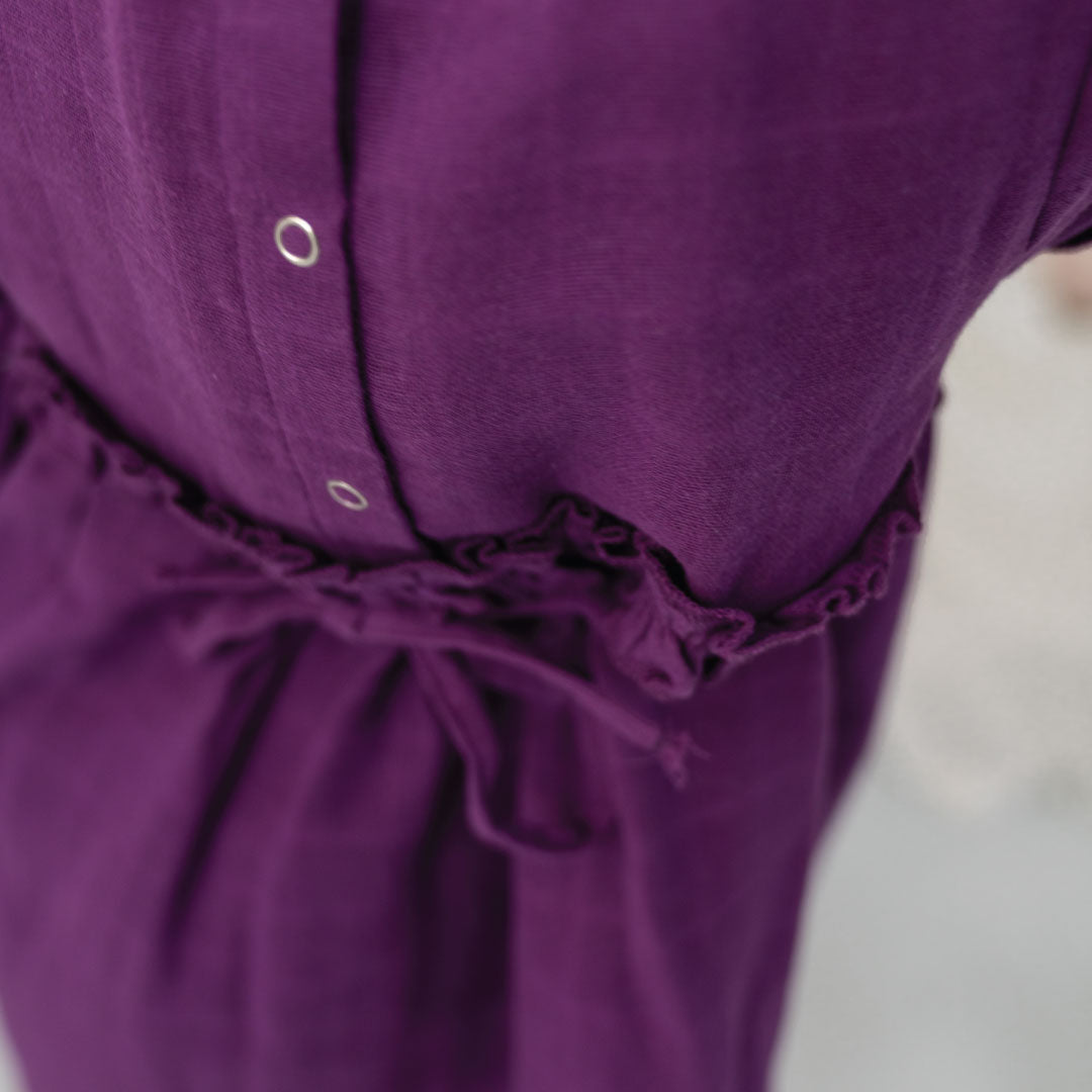 Purple Bird - Full Sleeve Muslin Frock