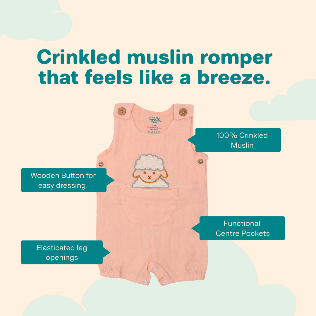 Greenie Lamb - Muslin Crinkled Romper