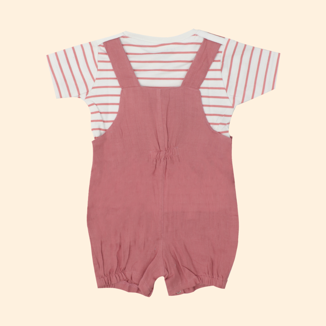Teddyraff - Crinkled Muslin Dungarees Pack of 2