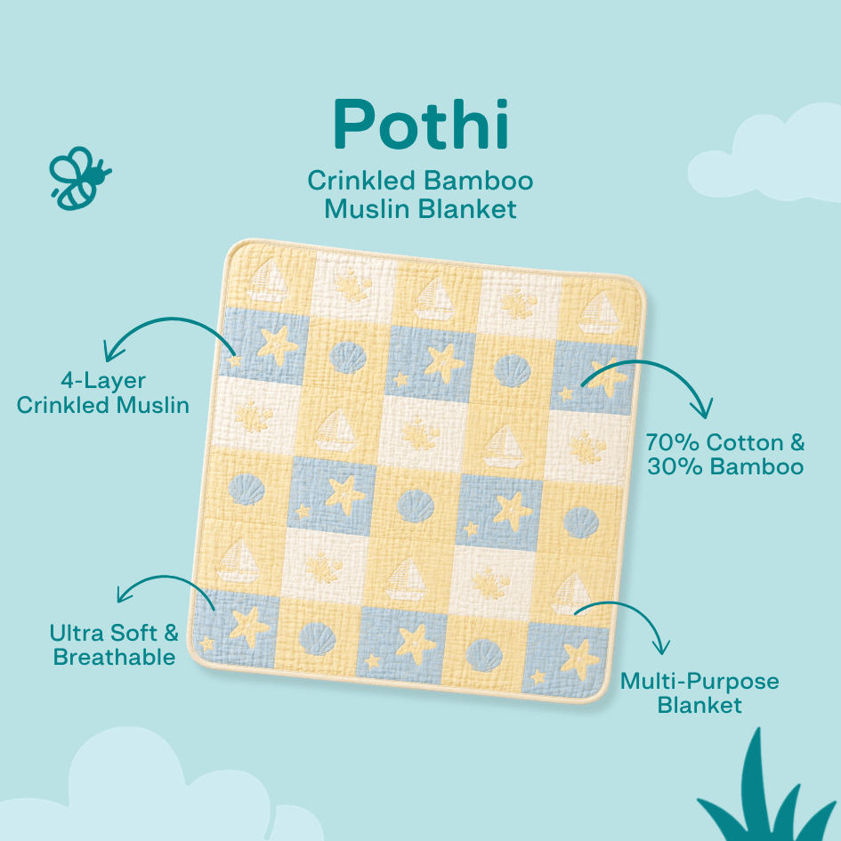 Happy Garden - Crinkled Muslin Bamboo Blanket